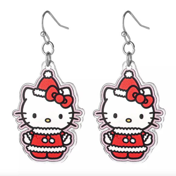 Hello Kitty Christmas Dangle Earrings - Picture 1 of 4